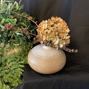 Beautiful hand made stoneware pottery squat vase